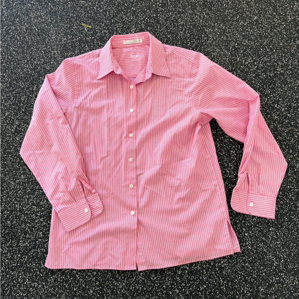 Foxcroft Classic Pink Striped Women’s Dress Shirt